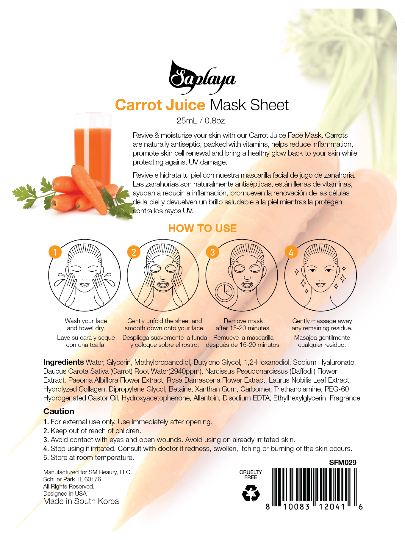 Carrot Essence Facial Mask – Anti‑Inflammatory Glow Treatment