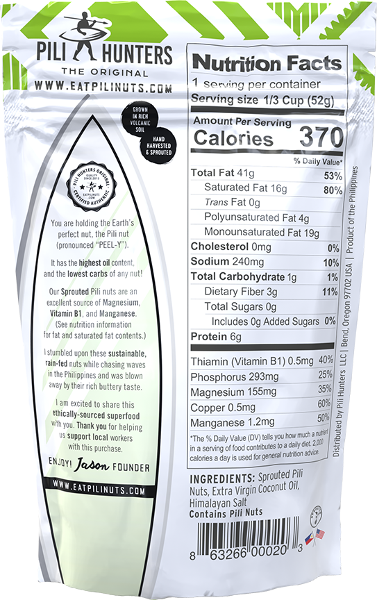 Pili Hunters Coconut Oil & Himalayan Salt Pili Nuts (1.85oz) - Superfood Snack