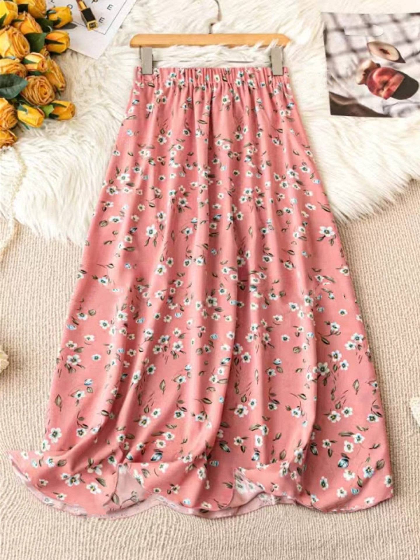 Flores High-Waist Floral Maxi Skirt