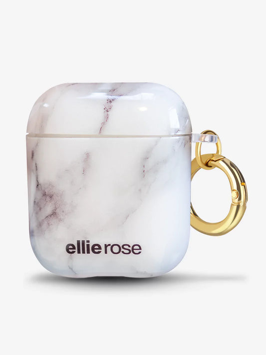 White Marble Airpods Case-0