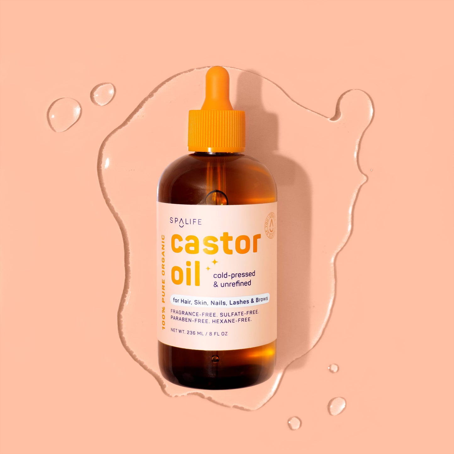 Castor Oil 100% Pure – Hair Growth & Hydration for Hair, Skin, Nails, Lashes & Brows