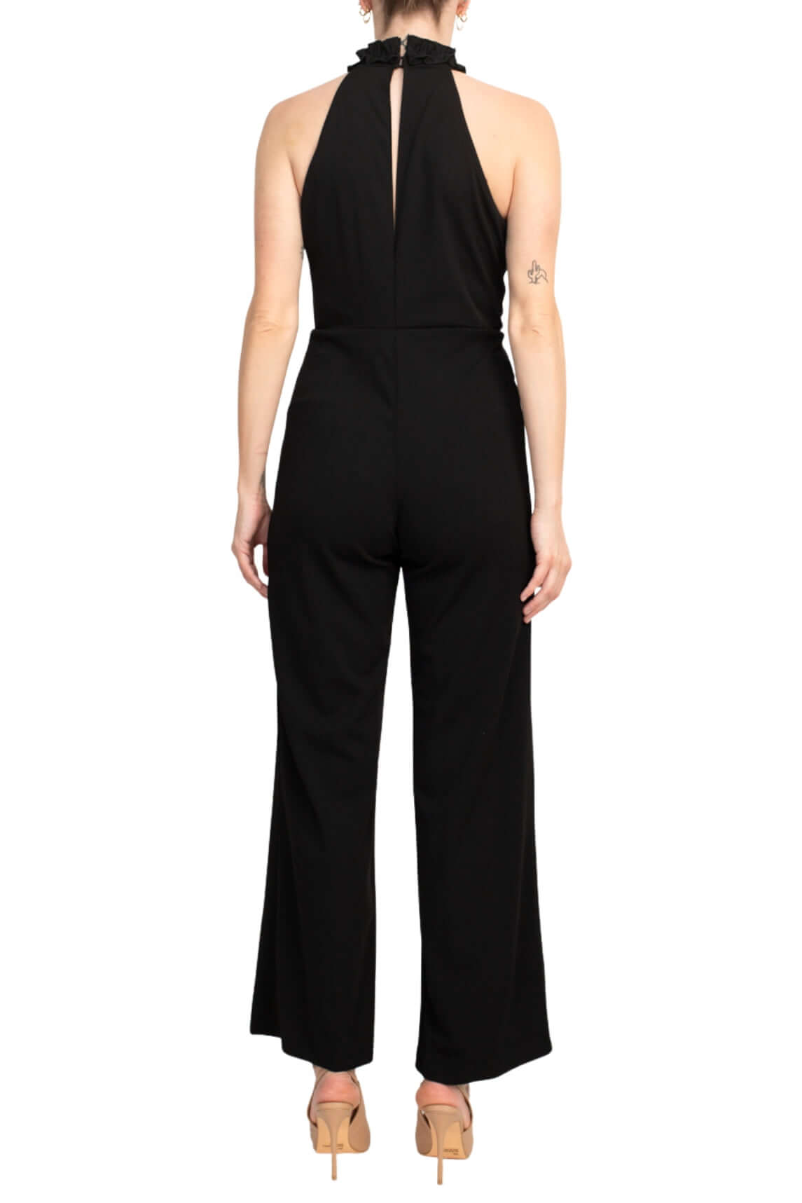 Marina Ruffled Halter Neck Jumpsuit – Elegant Solid One‑Piece Outfit