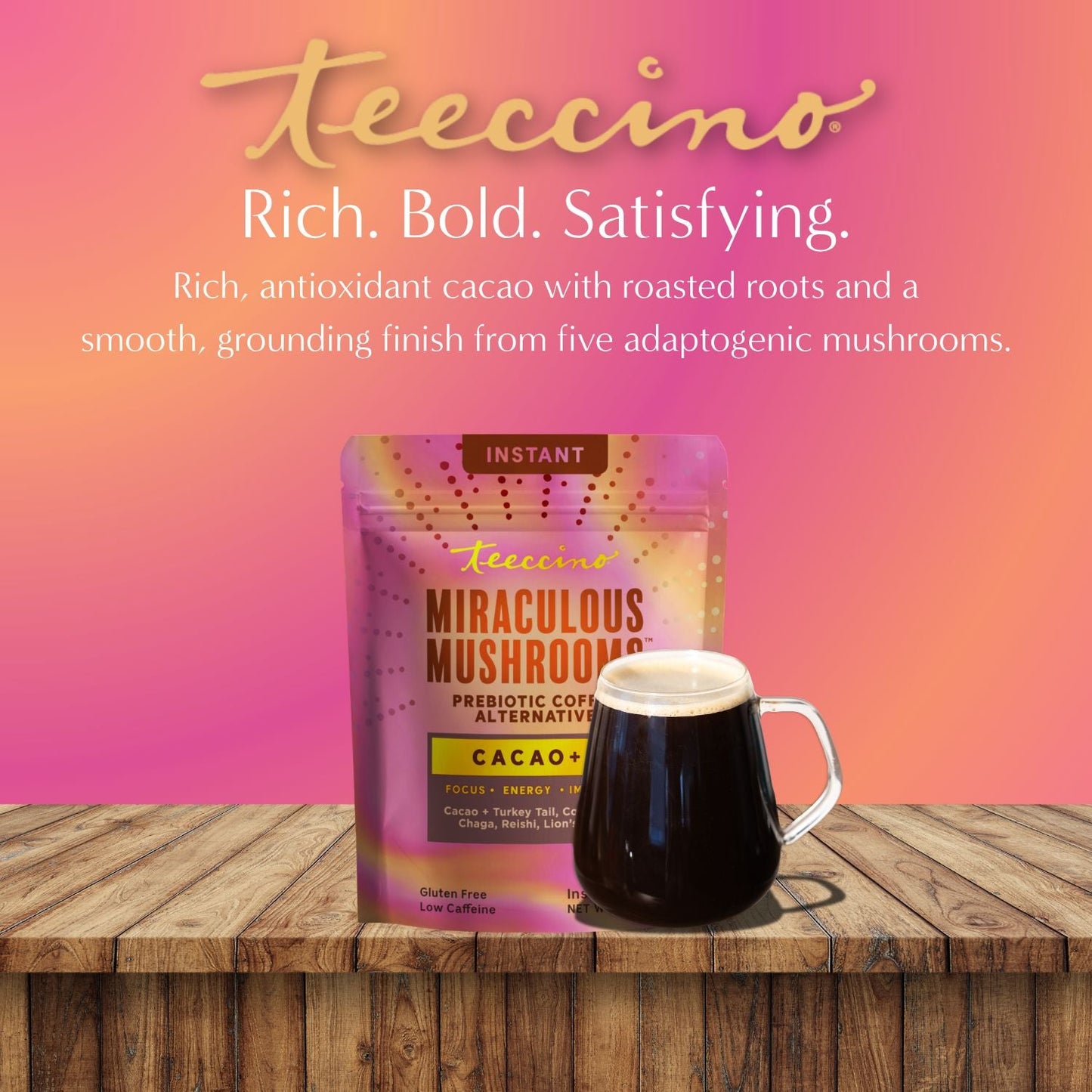 Miraculous Mushrooms® Cacao +5 – Adaptogenic Cacao Drink with 5 Mushrooms