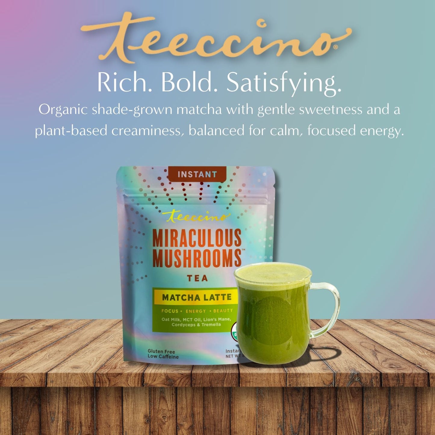 Miraculous Mushrooms® Matcha Latte – Adaptogenic Plant-Based Latte