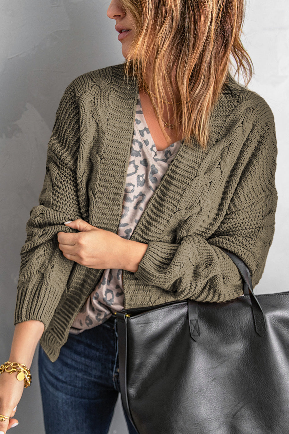 Lyralara Long Sleeve Knit Cardigan – Cozy Open Front Sweater