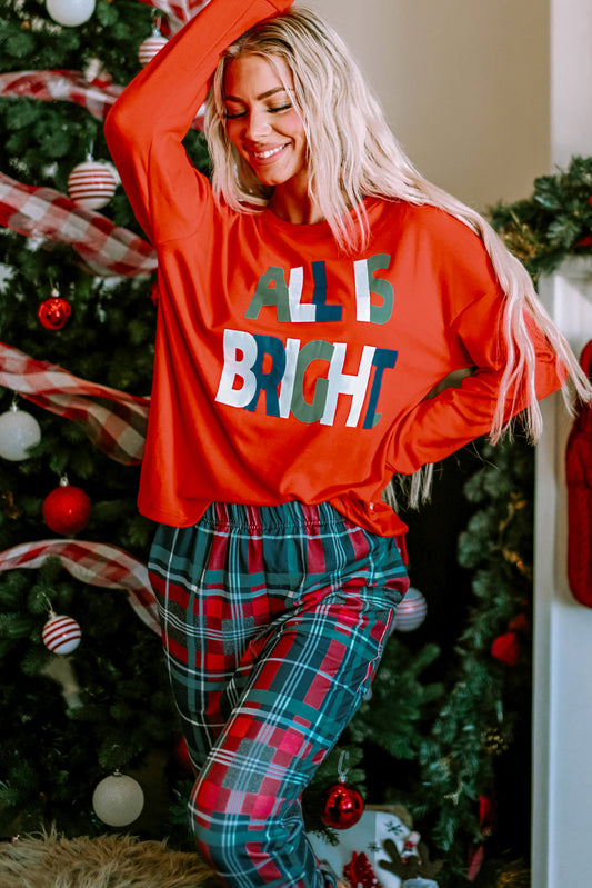 Christmas Plaid Pajamas Set – Women’s 2‑Piece Holiday Sleepwear