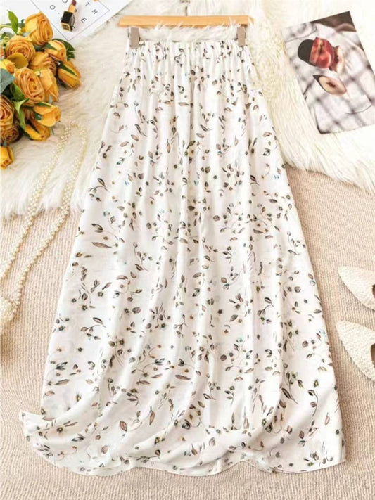 Flores High-Waist Floral Maxi Skirt