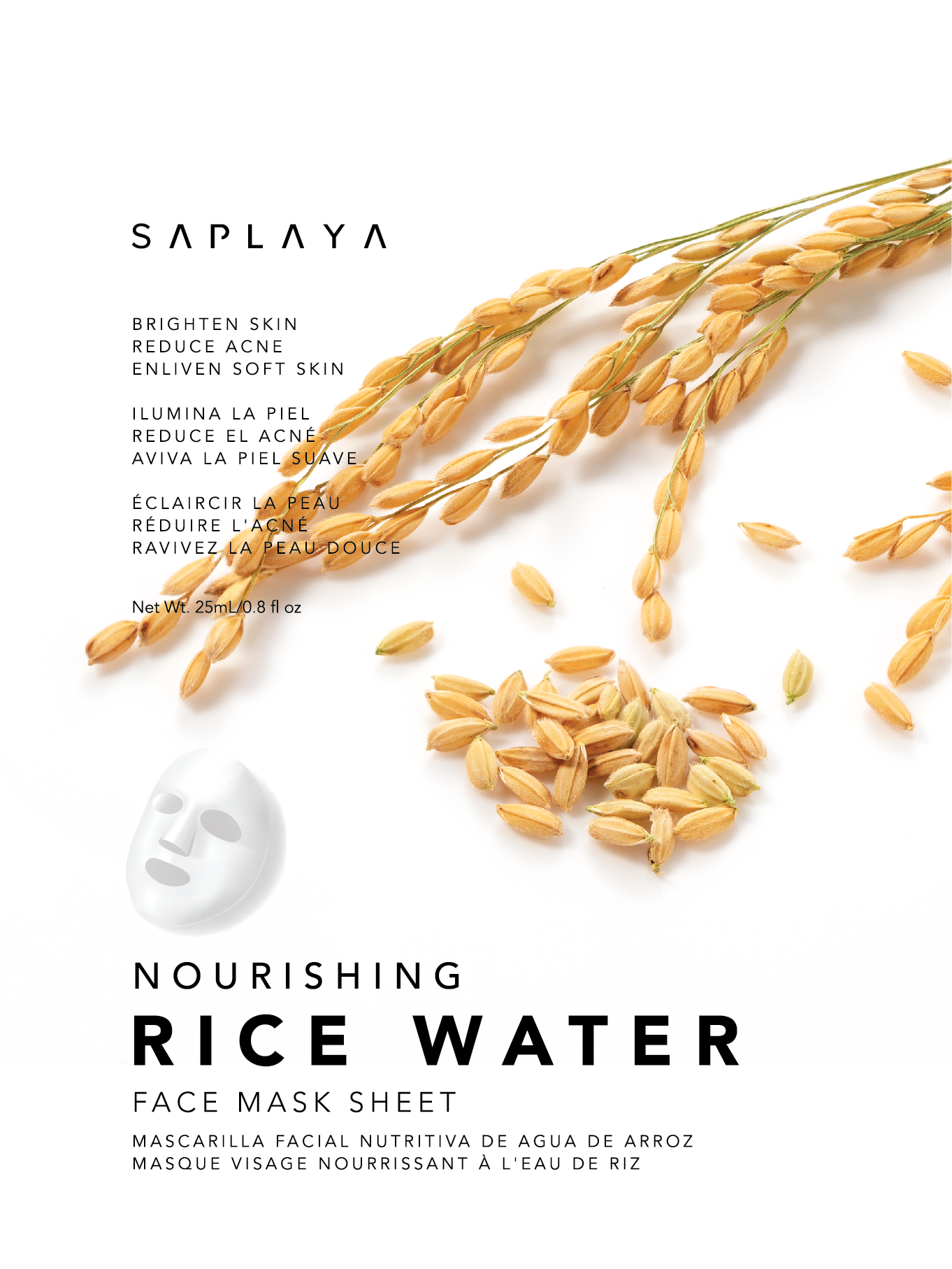 Rice Brightening Mask Sheet – Smooth, Soft, Radiant Skin