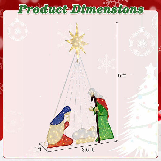 Lighted Nativity Scene (6 Feet, 240 LEDs) – Inspired by Filipino Christmas Traditions