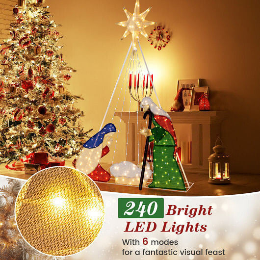 Lighted Nativity Scene (6 Feet, 240 LEDs) – Inspired by Filipino Christmas Traditions