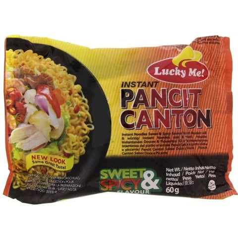 Lucky Me Pancit Canton Sweet & Spicy – Filipino Noodles, 1 pack x 6
