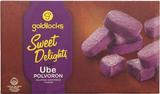 Goldilocks Ube Polvoron – Authentic Filipino Shortbread Treat with Purple Yam Flavor (Sweet & Buttery Snack, 12 pcs)