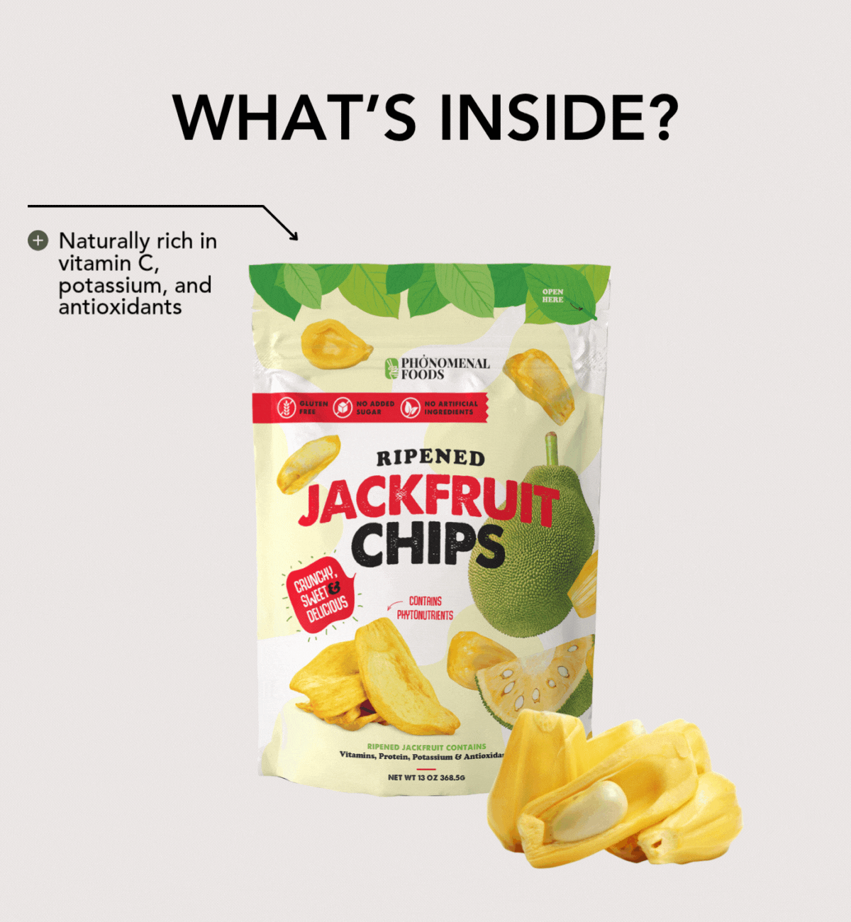 Pho'nomenal Ripened Jackfruit Chips – Crunchy Snack, 13oz Bag