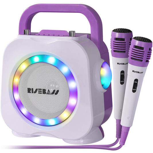 Kids Purple Bluetooth Karaoke Set with 2 Microphones – Perfect for Family Fun
