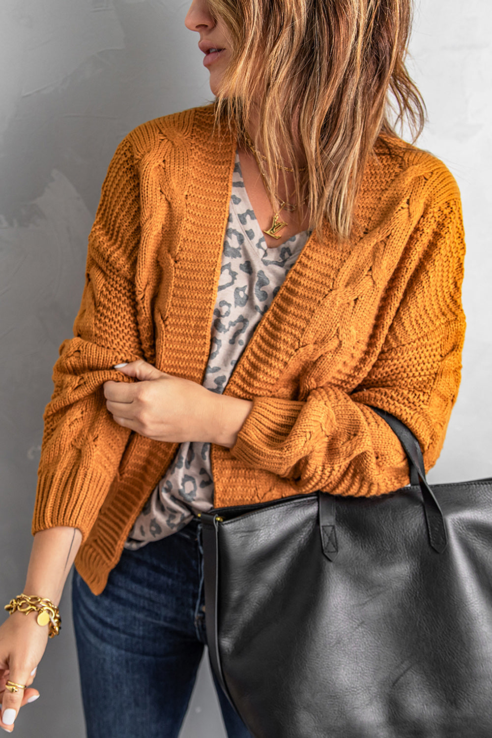 Lyralara Long Sleeve Knit Cardigan – Cozy Open Front Sweater