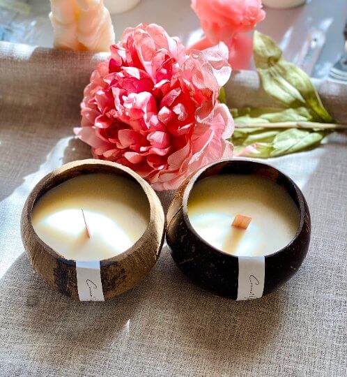 Coconut Wax Candle in Coconut Shell – Eco-Friendly & Sustainable Home Accent