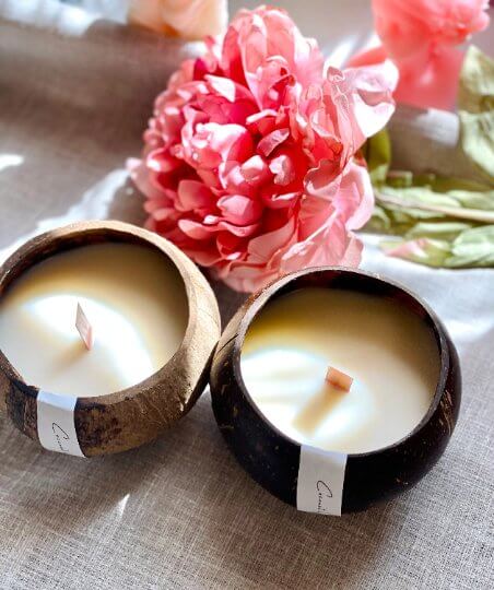 Coconut Wax Candle in Coconut Shell – Eco-Friendly & Sustainable Home Accent