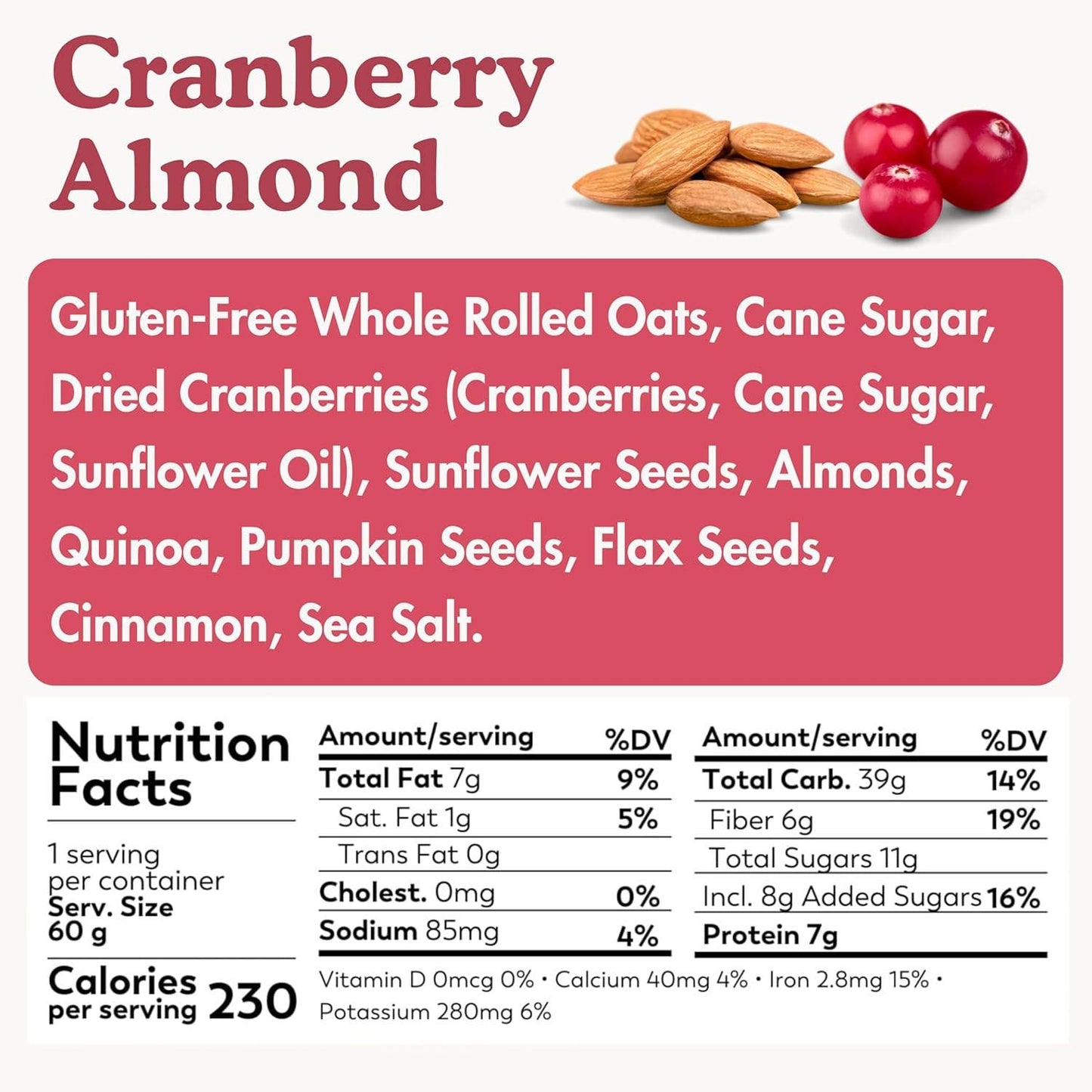 Cranberry Almond Flax Oat Cup – High‑Fiber, Antioxidant Breakfast