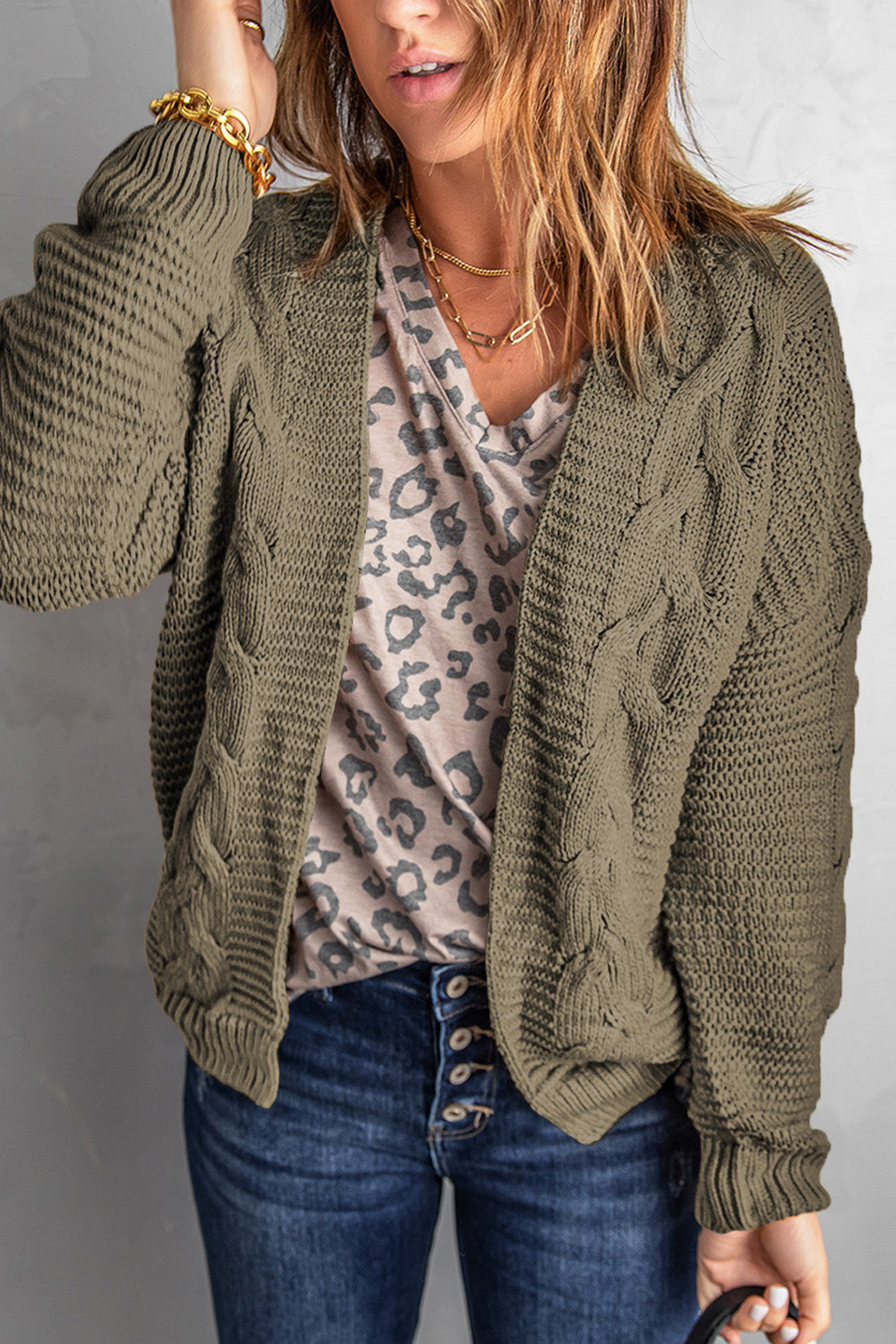 Lyralara Long Sleeve Knit Cardigan – Cozy Open Front Sweater